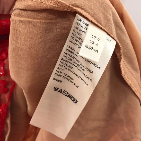 Free People Night Shimmers Lace Sequined D Red - Picture 7 of 11